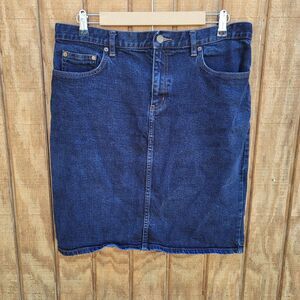 Lauren Ralph Lauren Denim Straight Knee Length Skirt Womens Size 12
